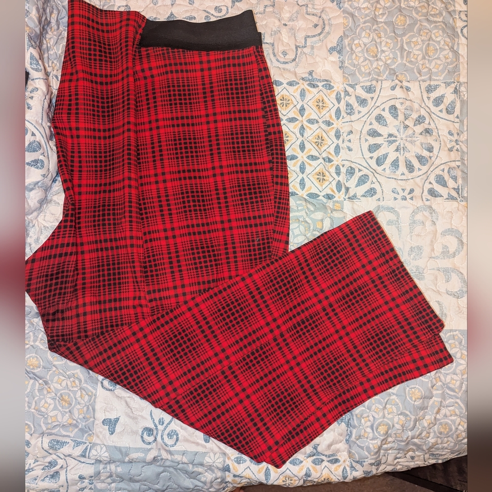 Red Plaid Women's Pants